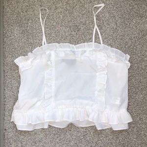 Ruffle white crop top